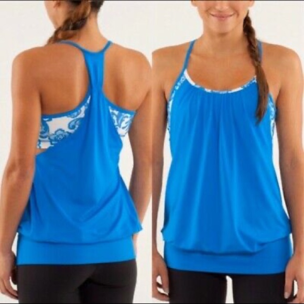 Lululemon Tank Top Blue Floral No Limits